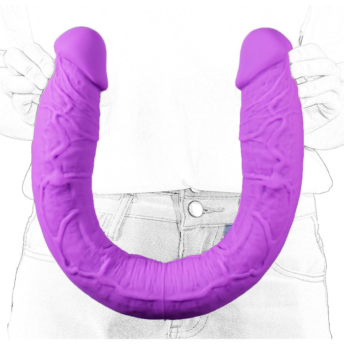 Анальний плагін Youxclian 42 см з реалістичним дизайном, силікон, стимуляція G-точки, великий анальний плагін, подвійна пенетрація, секс-іграшка для жінок, лесбійок