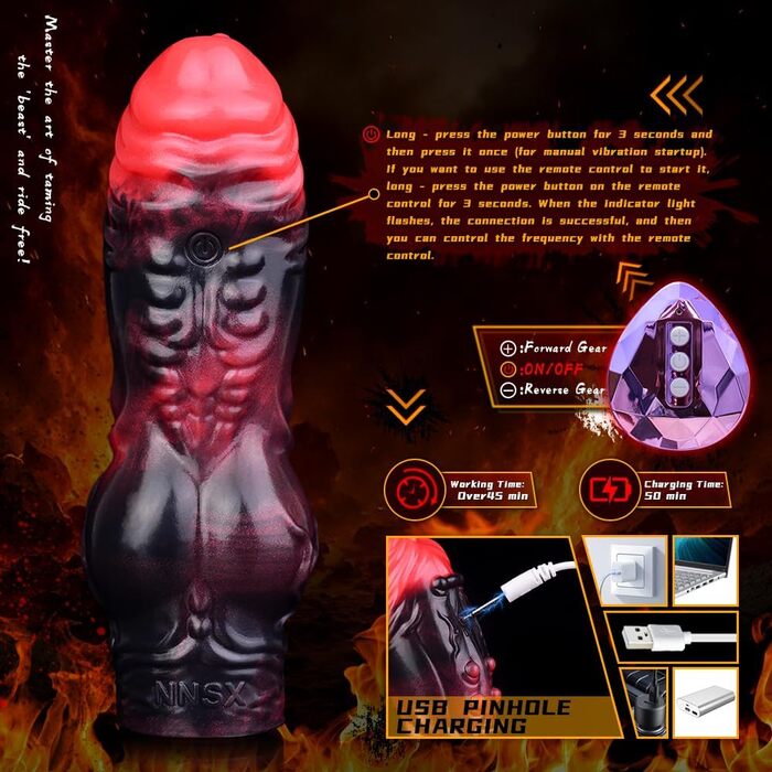 Вібратор для чоловіків NAIXBTY з реалістичним дизайном, пеніс-манжета, 10 режимів вібрації, стимулятор головки, збільшувач пеніса