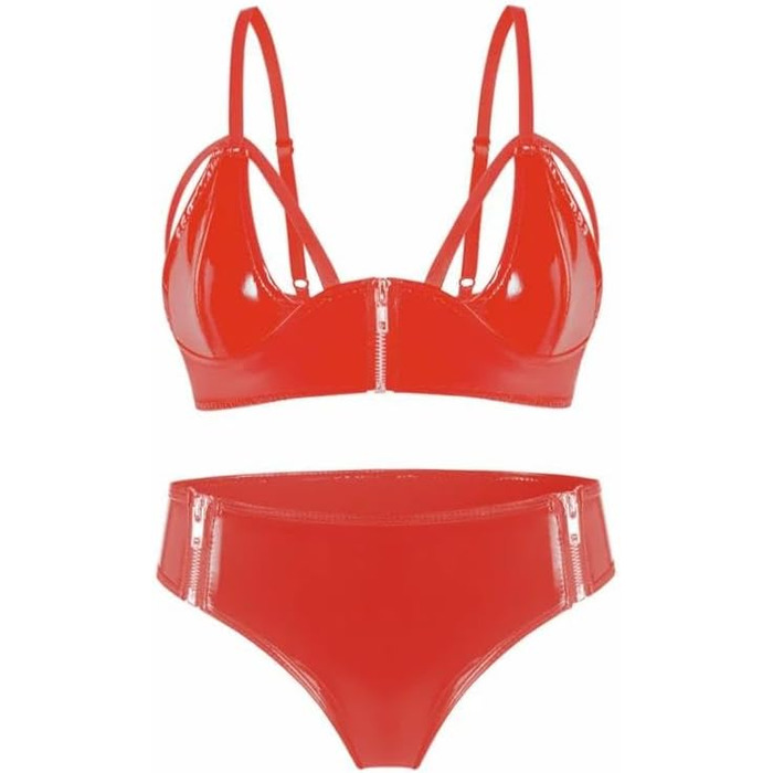 Сексуальна білизна для жінок GRRKDFQ: червоні труси на блискавці, еротична нижня білизна, трусики для жінок