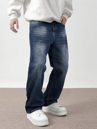 Чоловічі широкі джинси Baggy JMIERR у стилі Y2K, темно-синій денім, вуличний стиль Streetwear, розмір 3XL