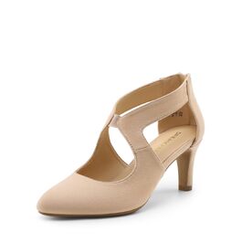 Жіночі закриті туфлі-човники Dream Pairs на низьких підборах (Kitten Heels), бежеві, розмір 39 EU
