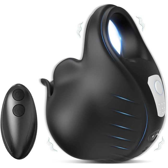 Вібраційний кільце для пеніса Buntune 2-в-1 з пультом дистанційного керування - 9 режимів, масажер для чоловіків