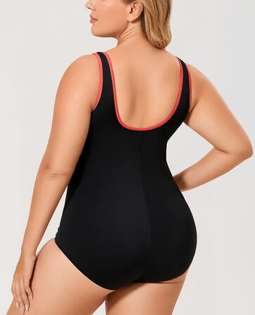 Купальник жіночий Delimira великий розмір з блискавкою спереду, 48, багатокольоровий