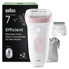 Епілятор Braun Silk-épil 7 7-011 для жінок, сріблястий: водонепроникний, для вологого та сухого використання, з бритвою та набором аксесуарів
