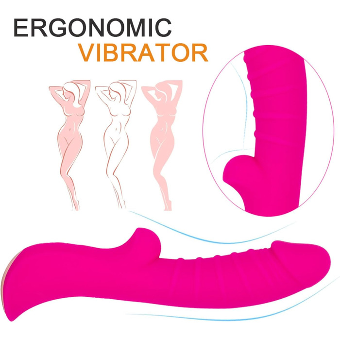 Вібратор для жінок G-Spot з 10 режимами, рожевий. Іграшка для дорослих, для пар.