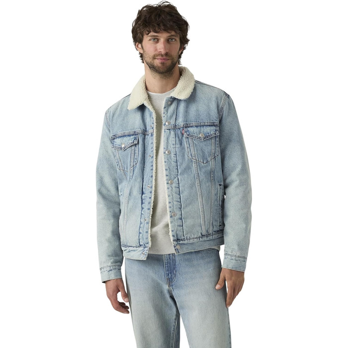Чоловіча джинсова куртка Levi's Trucker з підкладкою Sherpa, колір Kentucky Blue