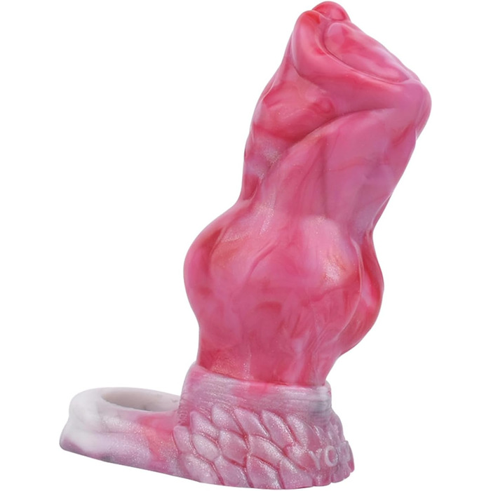 Реалістичний секс-іграшка для чоловіків у вигляді пса - реалістичний дилда з кільцем, з рідкого силікону, збільшує, рожевий, розмір S