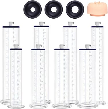 Набір аксесуарів для вакуумного насоса для збільшення статевого члена: 3 помпи, насадка зі штучними губами, 22.9x5.7 см