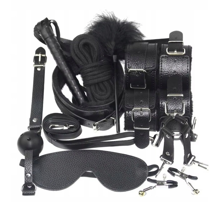 BDSM-набір UniGirl, чорний, 14 предметів