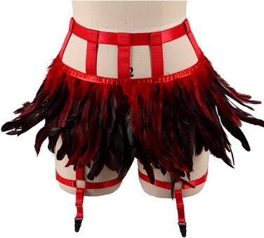 Жіночі мереживні набедрені стрічки, набедрені стрічки, ремінь у стилі панк-готи, ремінь-підтяжки, регульовані, з вирізом, для клубу, вечірки, танців, фестивалів (білий) (червоний)