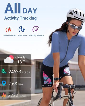 Фітнес-трекер Smart Watch для жінок та чоловіків, водонепроникний 5ATM, моніторинг SpO2, пульсу та сну, 20+ режимів тренувань, крокомір, темно-синій