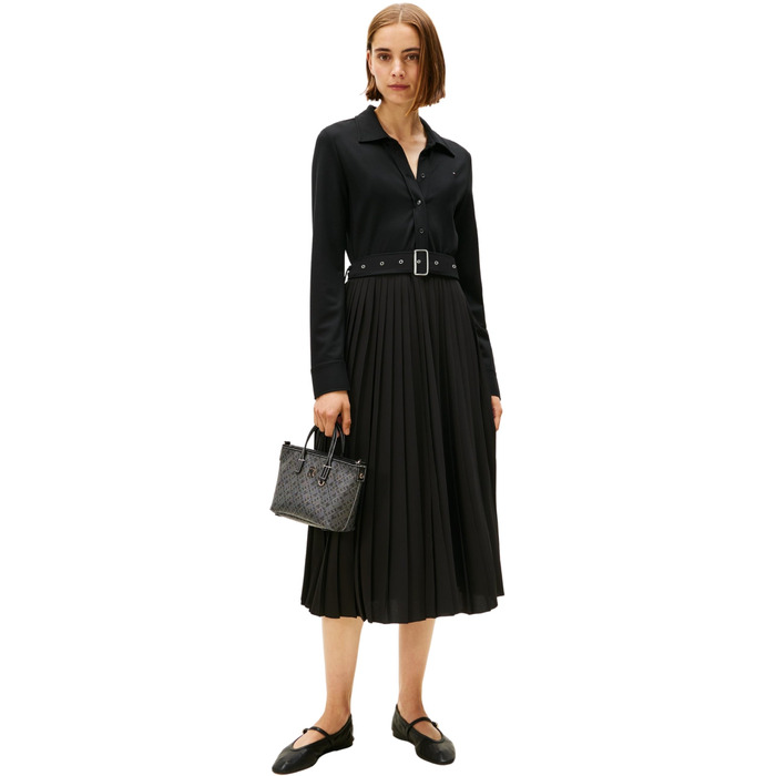 Поло Tommy Hilfiger Interlock Mix Media DRS Ls WW0WW48398 Black (Чорне) - Жіноче поло-плаття