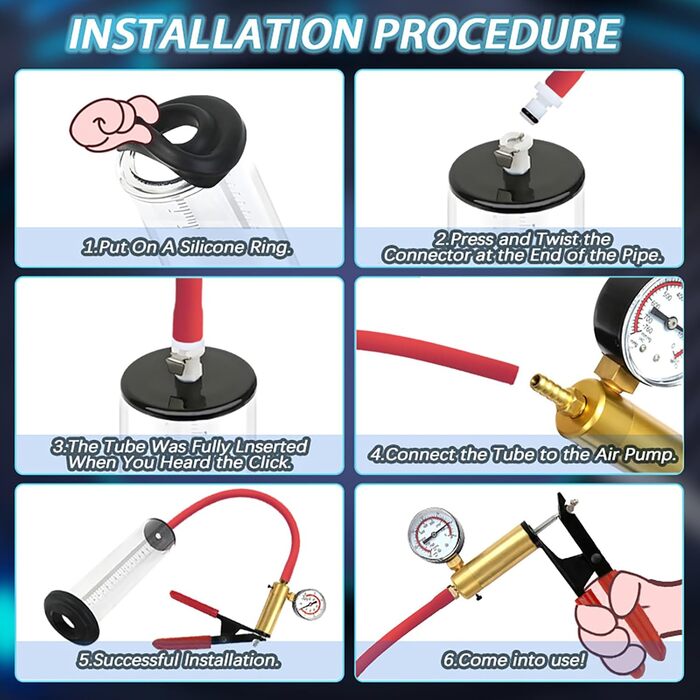 Вакуумний насос для збільшення пеніса з манометром, 44 мм - іграшка для чоловіків