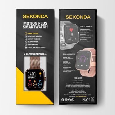 Смарт-годинник Sekonda Motion Plus 36 мм з рожевим силіконовим ремінцем та корпусом з рожевого золота, 30224