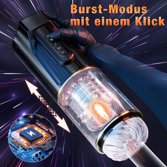 Інтимна іграшка для чоловіків - мастурбатор з 4 режимами всмоктування, 10 телескопічних та 10 обертових, кільце для пениса, MD-FRheidong