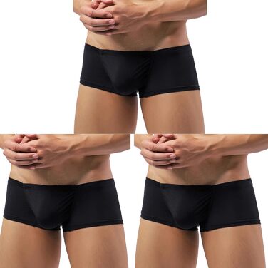 Чоловічі шорти Faringoto, боксери-сліпи з шовку, чорного кольору, дихаючі