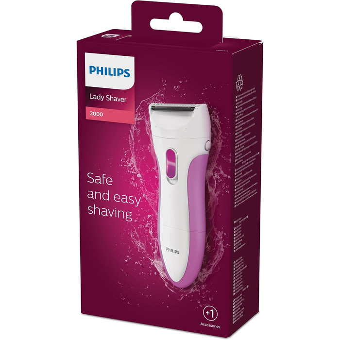 Електричний жіночий епілятор Philips Ladyshave Wet & Dry HP6341/00 для ніг, пахв та бікіні, вологостійкий