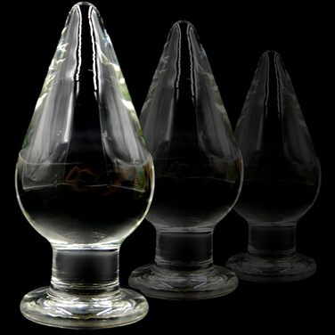 Анальний плаг Kugel з скла XXL з присоском, 7.5 см, кришталево чистий, для жінок та чоловіків