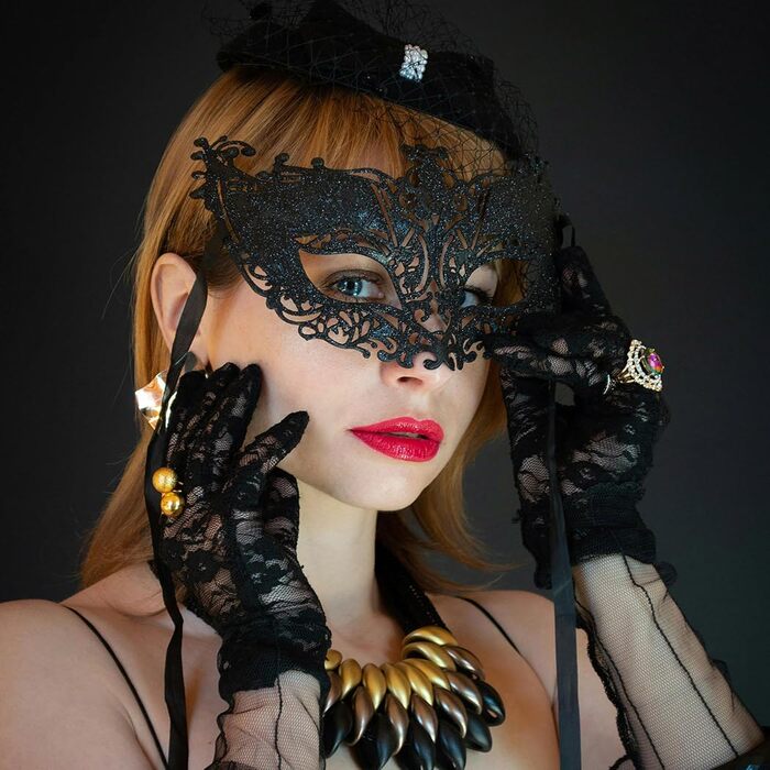 Маска для очей Blindery з мережива, карнавальна маска, мереживо, вечірка, бал, венеціанські маски для свят, випускних вечірок та вечірок у стилі лис