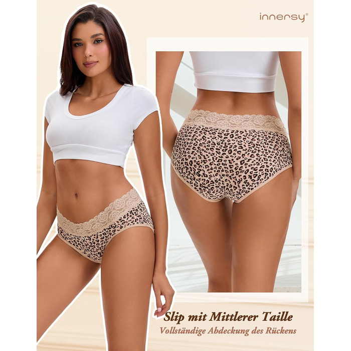 Слідки жіночі INNERSY бавовна з мереживом, зручні, гіпстер, комплект 6 шт. (44, 4 кольори Маяр/1 фіолетовий/1 леопард)