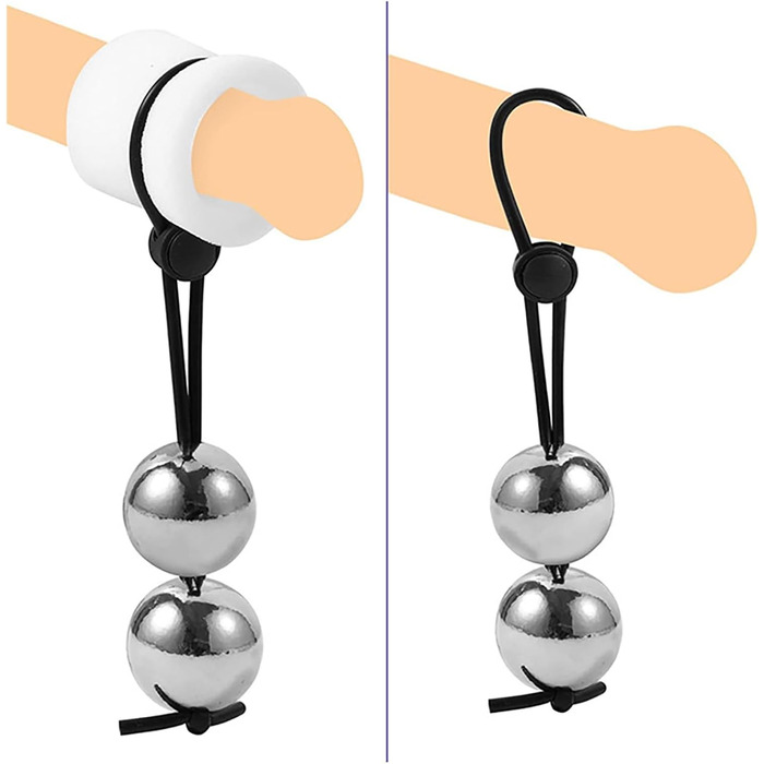 Кільце для статевого члена Qiyasex з регульованою вагою, металеві намистини, кільце для яєчок, розтягувач яєчок, натягувач статевого члена, іграшки для чоловіків (1 комплект)