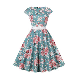 Сукня в стилі рокабіллі 50-х років AXOE з бавовни та поясом, розмір XXL