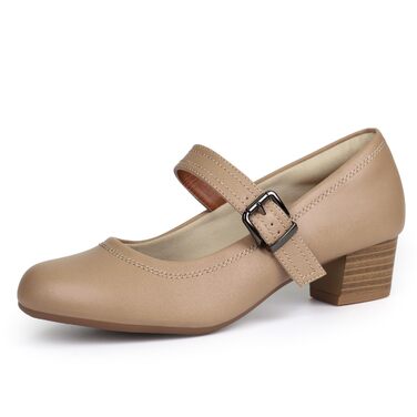 Жіночі ортопедичні туфлі Mary Jane Ortho + Rest для Hallux Valgus, бежеві, на низькому стійкому каблуку
