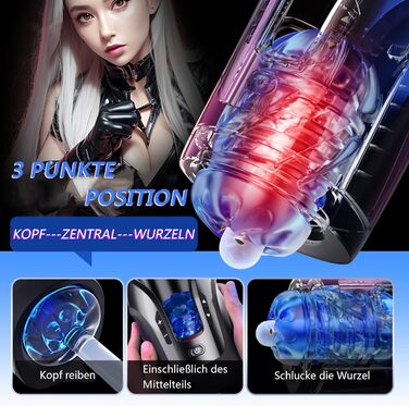 Електричний секс-іграшка для чоловіків з 5 швидкостей та 3D реалістичною вагіною, аудіо-інтеракція, телескопічний дизайн