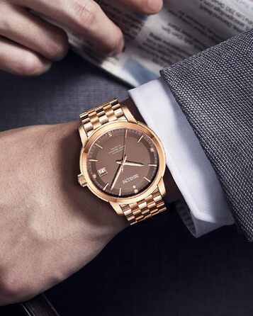 Сталевий ремінець для годинника BINLUN, полірований метал, 19мм, колір Rose Gold — замінний браслет для смарт-годинника (чоловічий/жіночий)