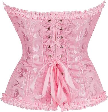 Корсет-топ Daen Korsett з шнурівкою для живота, великі розміри (6XL), рожевий