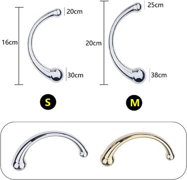 Масажер G-Spot, анальний плагін з металу, стимулятор для чоловіків та жінок, для масажу простати та G-Spot (сріблястий, M - 20 см)