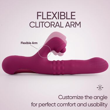 Вібратор для інтимної стимуляції SEKOVE Rabbit, Duale Стимуляція, перламутрові кульки, торкання клітора (Deep Purple)