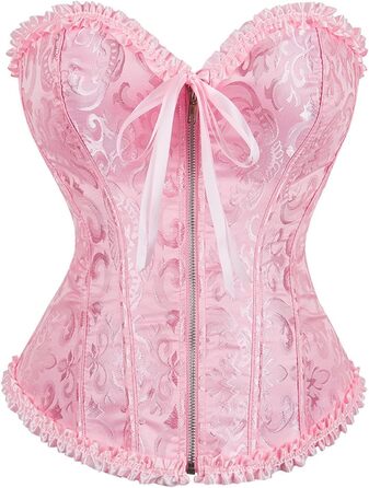 Корсет-топ Daen Korsett з шнурівкою для живота, великі розміри (6XL), рожевий