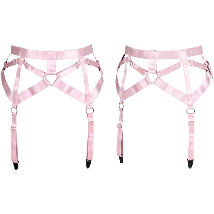 Жіночий пояс-петля з 4 кліпсами, пояс-стрінг, шкарпетки в стилі Харадзюку, універсальний розмір, рожевий