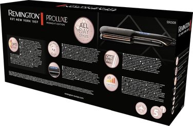 Випрямляч для волосся Remington PROluxe Midnight S9100B з керамічними пластинами 110 мм та OPTIheat, 150-230°C