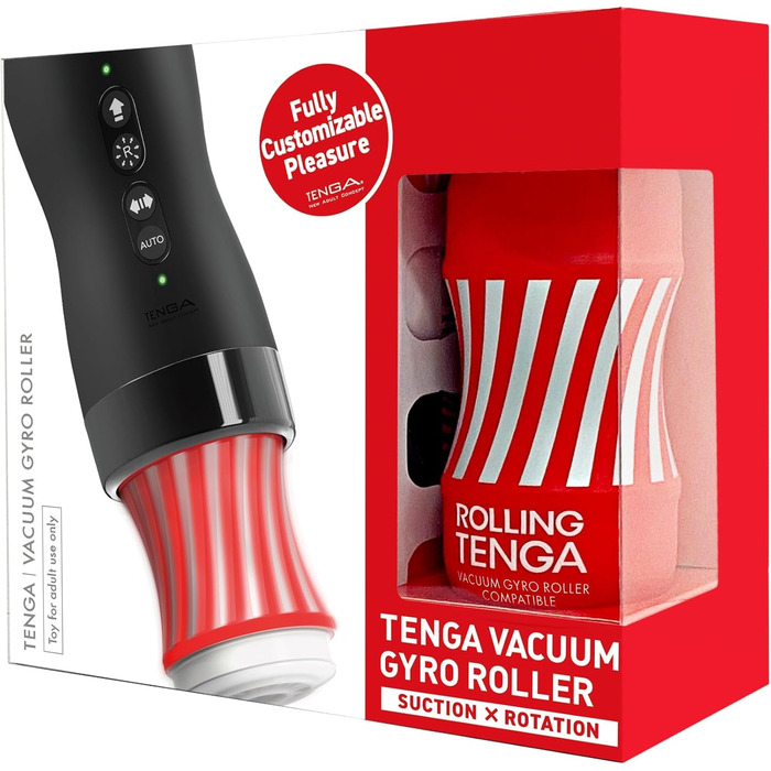 TENGA Vacuum Gyro Roller - вібратор для інтимної гігієни, чорний