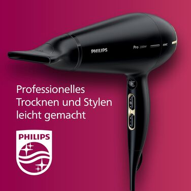 Професійний фен для волосся Philips Prestige Pro HPS920/00, 2300 Вт, з 2 насадками для стайлінгу