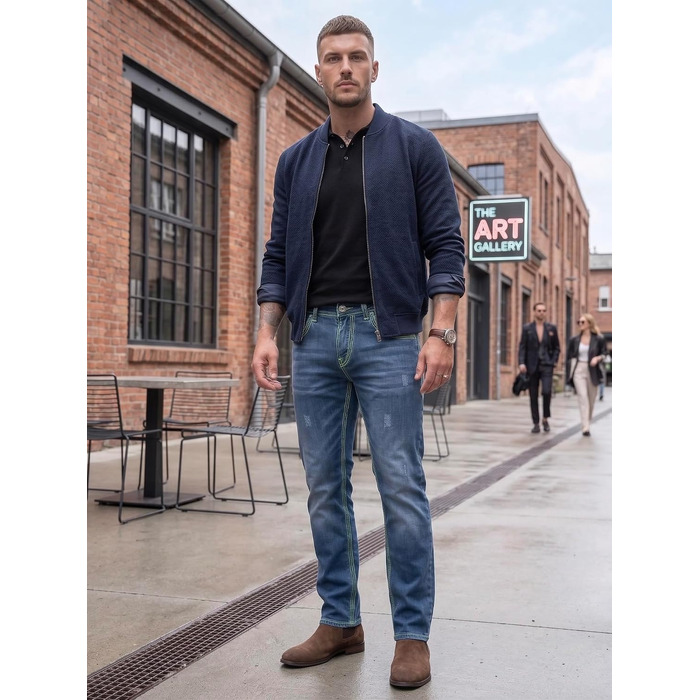 Чоловічі джинси Rock Creek Denim M33 з товстими швами, сині (31W / 32L, Rc-2271)