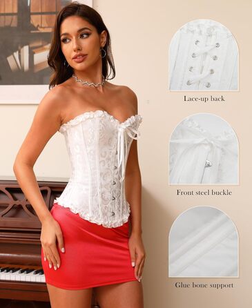 Корсет для жінок - бюстєль-корсет, топ, повна грудь, корсаж, шнурівка, талія, спідня білизна, чорний, розмір S