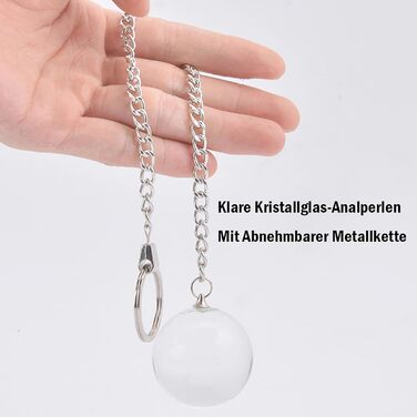 Скляний анальний дildo ScreaAss 28 см з кулями та ланцюгом, G-spot, для чоловіків та жінок, червоний комплект