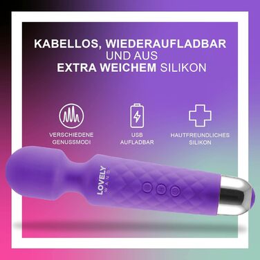 Вібратор для жінок Lovely Wand Violett - 20 режимів, акумулятор, водонепроникний