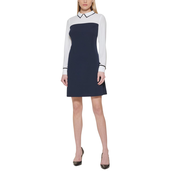 Сукня міні Tommy Hilfiger жіноча з довгим рукавом та коміром, колір 