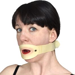 Mundgag з латексу Honeylust для BDSM з м'якою поверхнею та язиком - еластичний гумовий ротний фіксатор для сексуальних ігор та фетиш-сесій (бежевий)