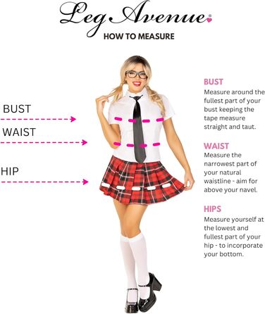 Костюм для свята Leg Avenue Sweetie - вчителька, білий, розмір M, комплект нижньої білизни