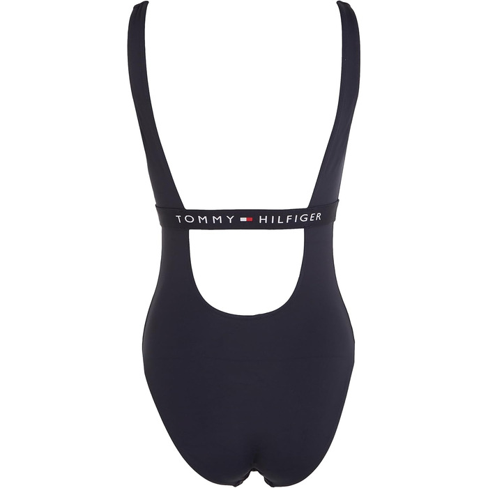 Купальник жіночий Tommy Hilfiger суцільний з вирізами XL блакитний (Desert Sky)