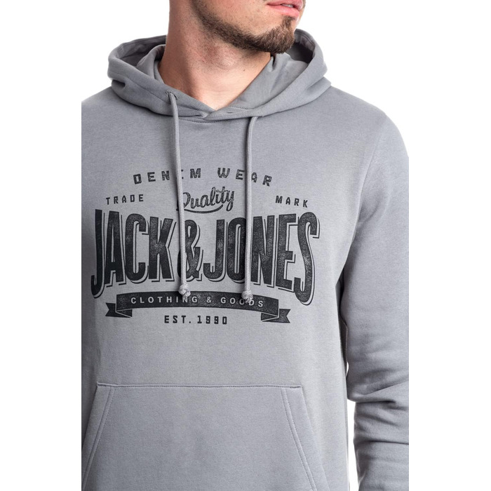 Чоловічий худі Jack & Jones з логотипом, колір Sedona Sage, модель Mika