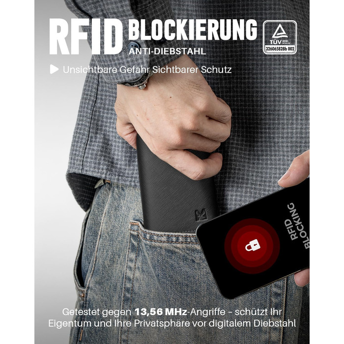Чоловічий гаманець зі смарт-відділенням, RFID-захистом та вікном для фото, чорний з хрестоподібним візерунком, на 11 карток