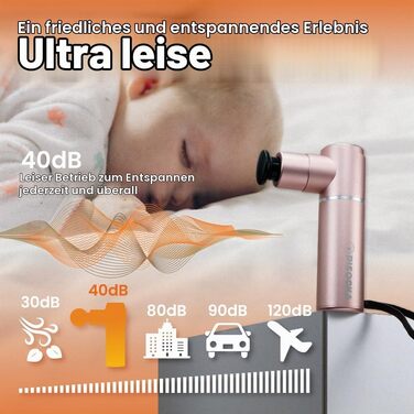 Міні-перкусійний масажер PISOOKA X Mini Massage Gun (66W) — компактний та легкий (350г) масажний пістолет для глибокого масажу м'язів, шиї та спини, 4 насадки, USB-C, сріблястий