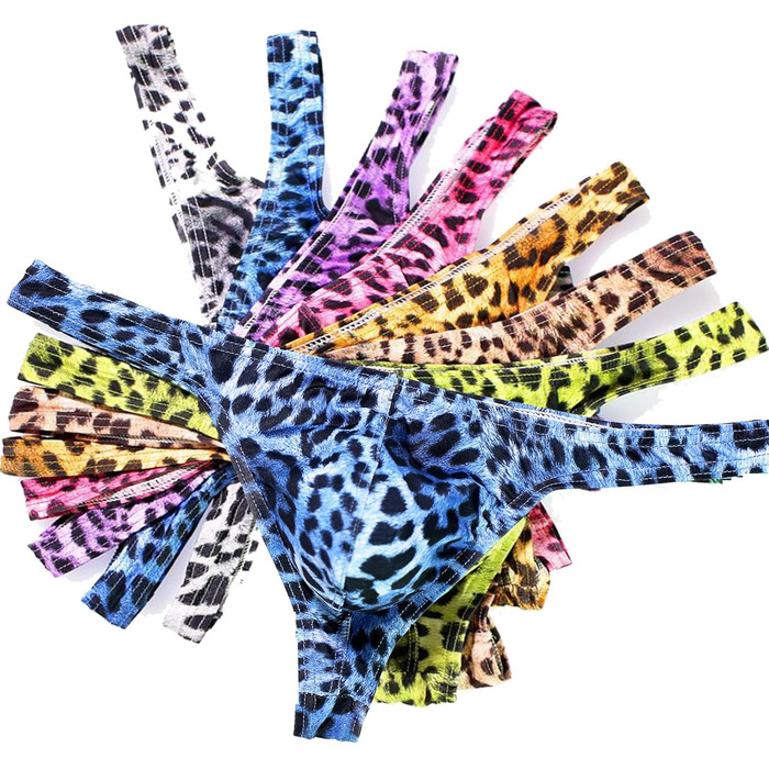 Танга чоловічі Faringoto Leopard, 8 шт. (8-пак) з леопардовим принтом, низька посадка