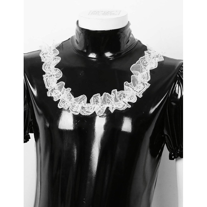 Костюм для косплею DINGGUANGHE-CUP для чоловіків: латексний боді з мереживом, чорний, розмір L